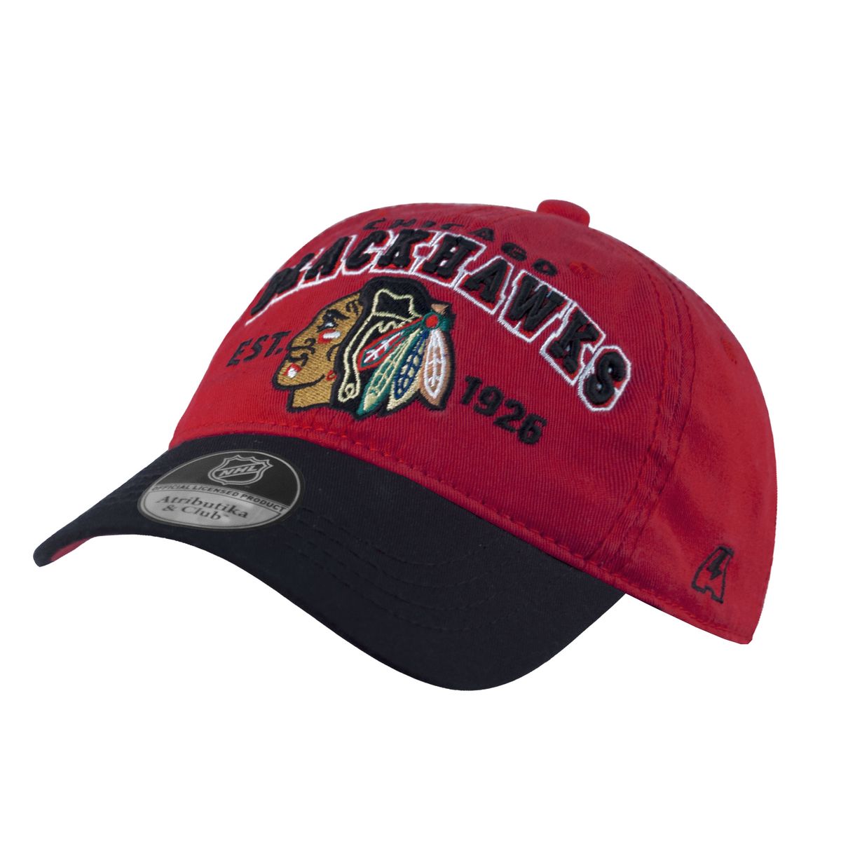 Бейсболка мужская NHL Chicago Blackhawks, цвет: красно-черный. 29054. Размер S/M (52-54)29054 Бейсболка мужская NHL Chicago Blackhawks, цвет: красно-черный. 29054. Размер S/M (52-54)29054Все изображения - вышиты. Металлический фиксатор с гравировкой логотипа.