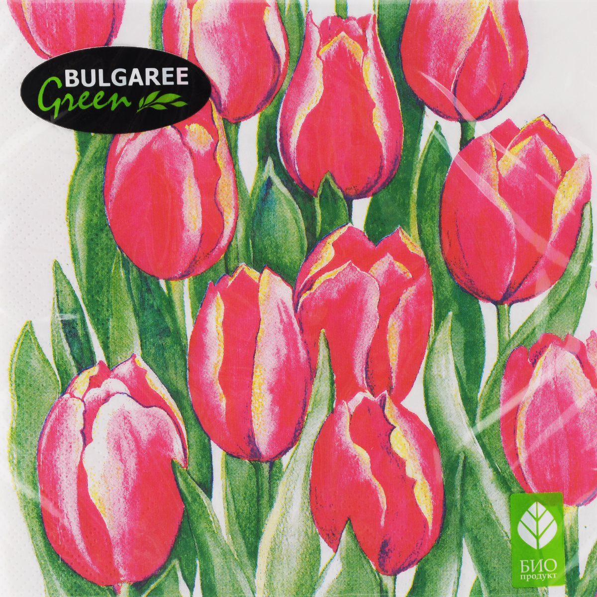 Салфетки бумажные Bulgaree Green Дыхание весны, трехслойные, 33 х 33 см, 20 шт