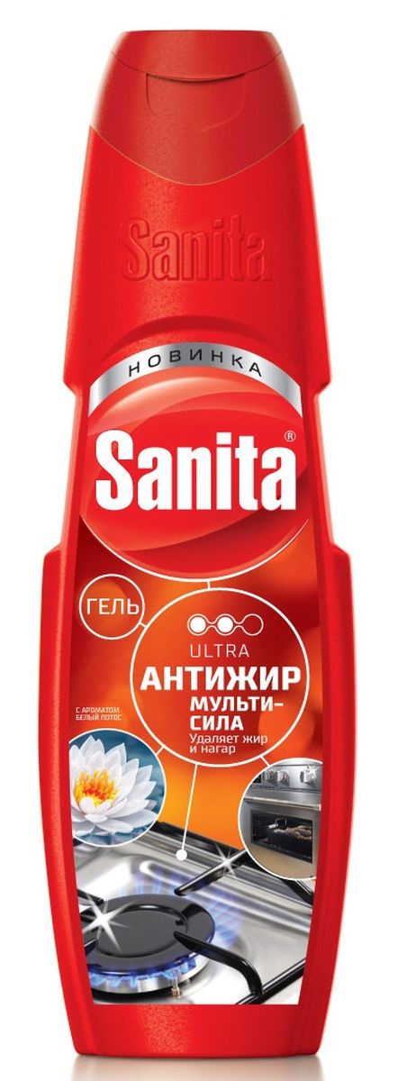 Гель для удаления жира и нагара Sanita Антижир. Мультисила, с ароматом белого лотоса, 500 мл4602984004515 Гель для удаления жира и нагара Sanita Антижир. Мультисила, с ароматом белого лотоса, 500 мл4602984004515Гель Sanita Антижир. Мультисила предназначен для удаления жировых загрязнений с кухонных плит, микроволновых печей, грилей, духовых шкафов, а также для мытья полов на кухне. Состав: 5 % или более, но менее 15 % - щелочные компоненты; менее 5 %: АПАВ, краситель, ароматизирующая добавка.Товар сертифицирован.