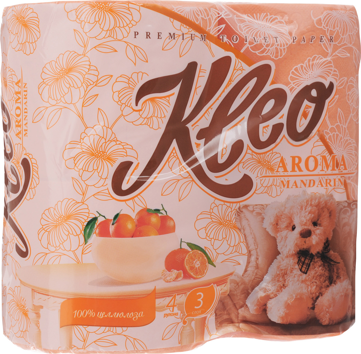 Туалетная бумагаKleo Aroma. Мандарин, ароматизированная, трехслойная, 4 рулонаС-98 Туалетная бумагаKleo Aroma. Мандарин, ароматизированная, трехслойная, 4 рулонаС-98Ароматизированная туалетная бумага Kleo Aroma. Mandarin, выполненная из натуральной целлюлозы и обладает приятным ароматом цитруса. Трехслойная туалетная бумага мягкая, нежная, но в тоже время прочная, с отрывом по линии перфорации. Листы имеют рисунок с тиснением.Количество листов: 168 шт. Количество слоев: 3.Размер листа: 12,5 х 9,6 см. Состав: 100% целлюлоза.