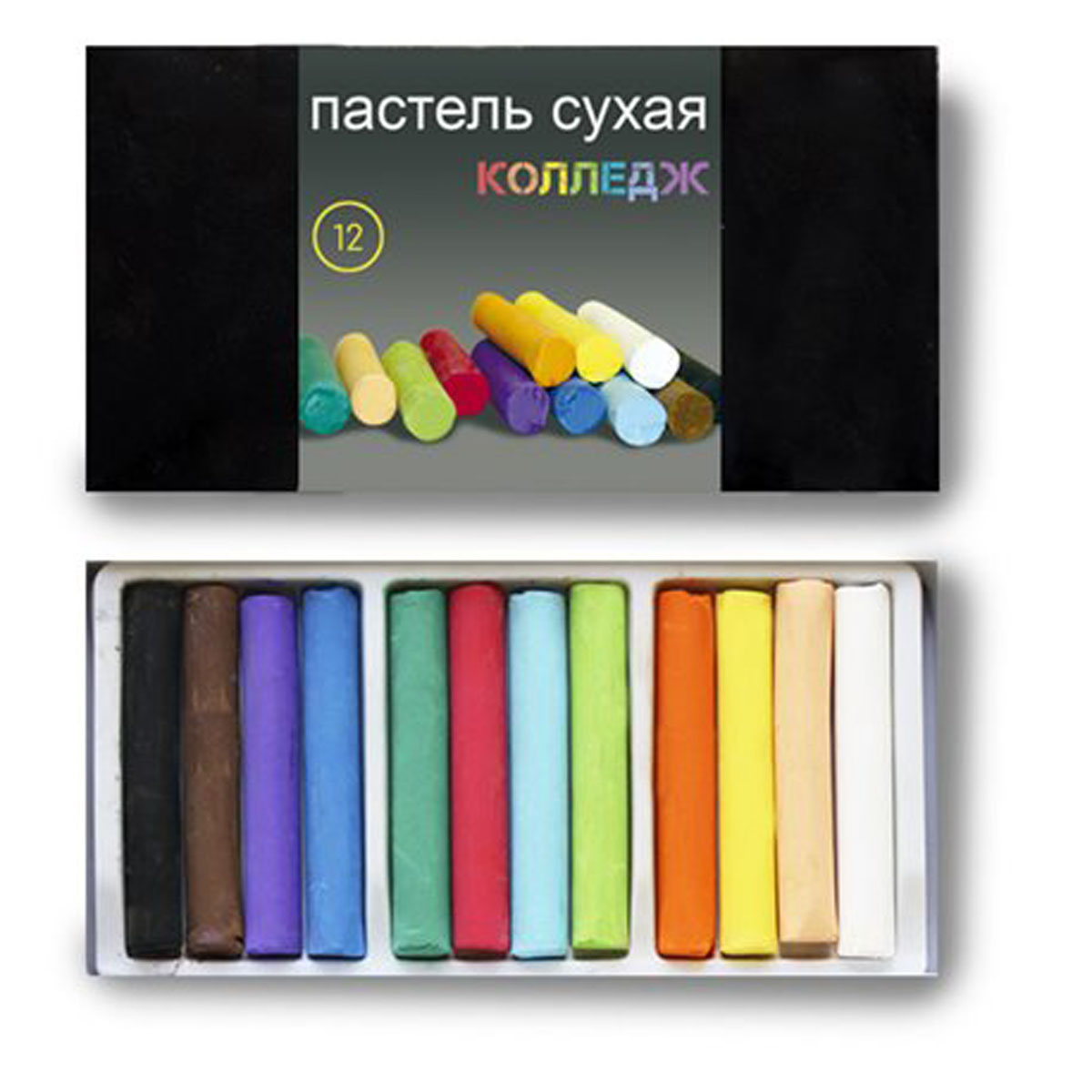 Пастель Черная речка, сухая, 12 цветовК-1181-012 Пастель Черная речка, сухая, 12 цветовК-1181-012Высококачественная сухая пастель Черная речка предназначена для школьников, студентов.Идеально подходит для живописных и графических работ (предпочтительно использование на шероховатых, фактурных поверхностях), может использоваться в смешанных техниках, в декупаже, на модельных массах. Рисунок пастелью не выгорает, не темнеет, не тускнеет, не трескается со временем, но требует защиты от прикосновений - с помощью лака-фиксатива и стекла. В комплекте 12 цветов.