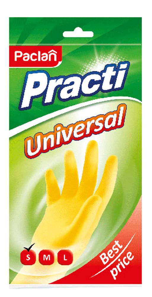 Перчатки резиновые Paclan Practi Universal. Размер S407133/407132 Перчатки резиновые Paclan Practi Universal. Размер S407133/407132Резиновые перчатки помогут вам справиться с проведением хозяйственных работ и защитят ваши руки от воздействия вредных химических веществ в составе чистящих средств.