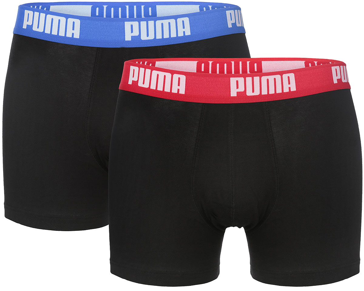 Трусы-боксеры мужские Puma Basic Boxer 2P, цвет: черный, 2 шт. 88886911. Размер XL (50/52)