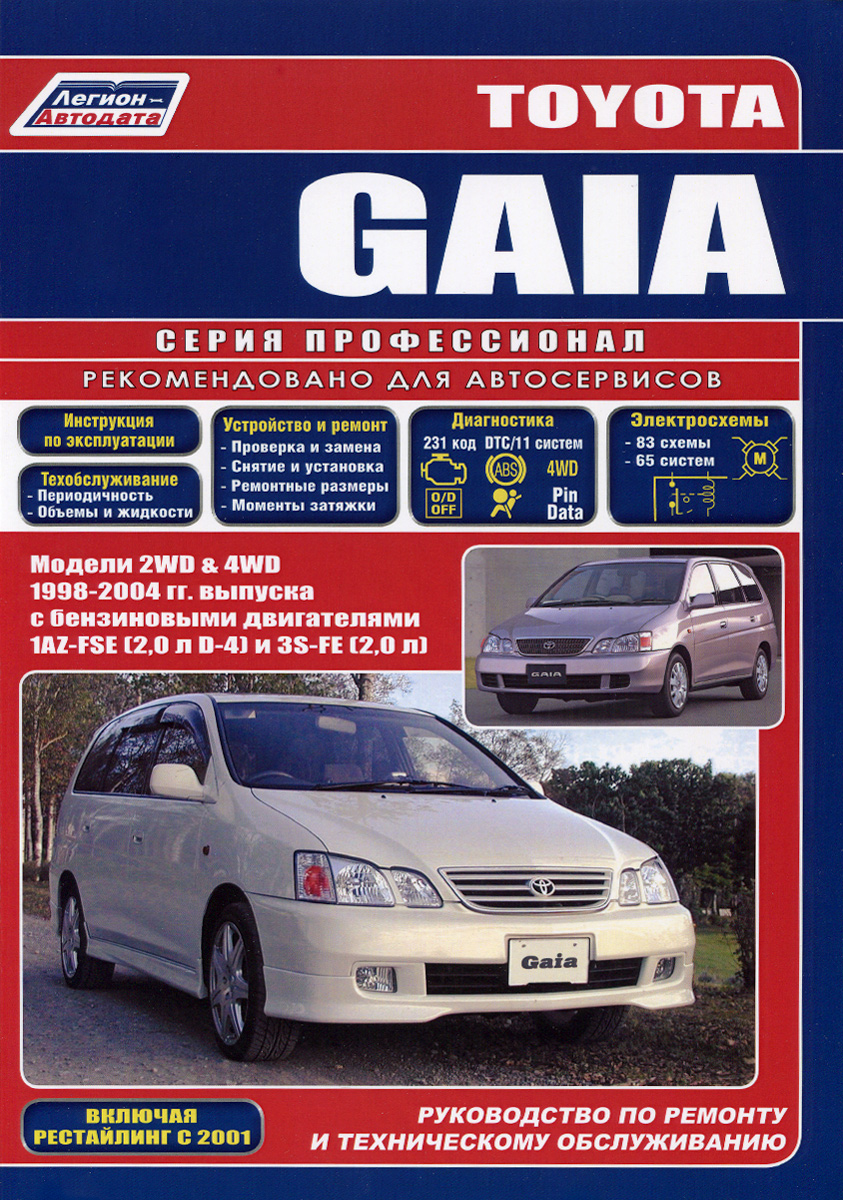 Toyota Gaia.  2WD&amp;4WS 1998-2004 .     1AZ-FSE (2,0  D-4)  3S-FE (2,0 ).     2001 .      