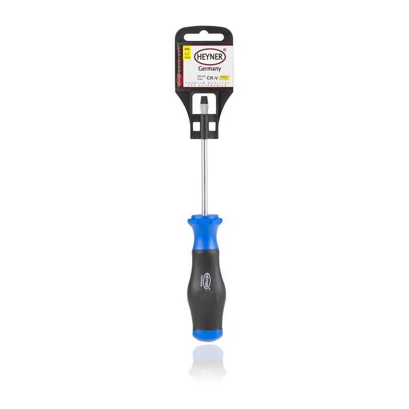 Отвертка Pro Heyner, 5,5 х 100 мм352510 Отвертка Pro Heyner, 5,5 х 100 мм352510Крестовая отвертка Pro Heyner предназначена для монтажа/демонтажа резьбовых соединений. Рабочая часть выполнена из высококачественной нержавеющей хром-ванадиевой стали. Отвертка оснащена эргономичной рукояткой с нескользящим покрытием. Шестигранная передняя часть рукоятки для предотвращает скатывание.Длина рабочей части: 10 см.Ширина рабочей части: 5,5 мм.