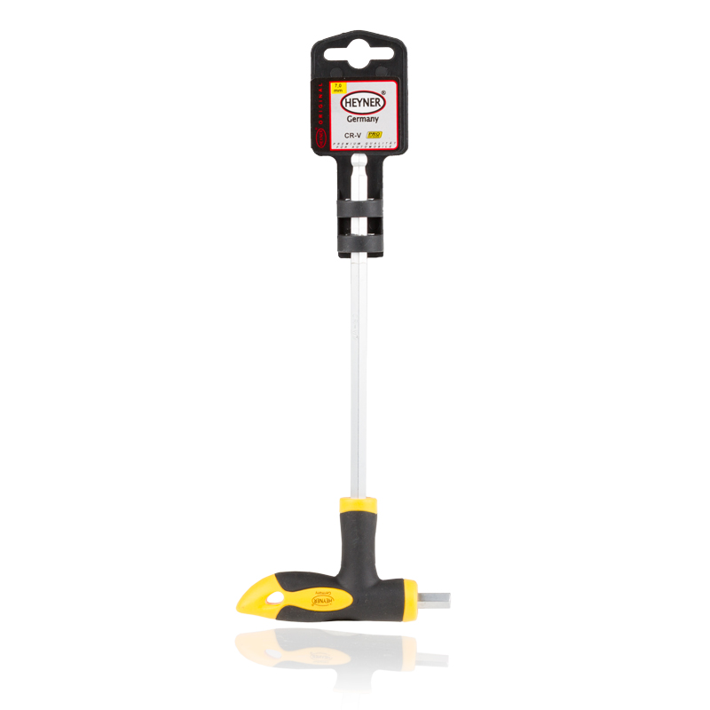 Отвертка шестигранная Heyner Pro, двухсторонняя, 7,0 х 150 мм353070 Отвертка шестигранная Heyner Pro, двухсторонняя, 7,0 х 150 мм353070Двухсторонняя шестигранная отвертка Heyner Pro предназначена для монтажа/демонтажа резьбовых соединений. Изделие выполнено из качественной хром-ванадиевой стали. L-образная эргономичная рукоятка обеспечивает комфорт во время работы.