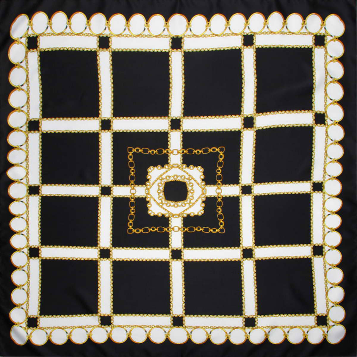 Платок женский Venera, цвет: черный, белый, желтый. 3914783-02. Размер 90 см х 90 см