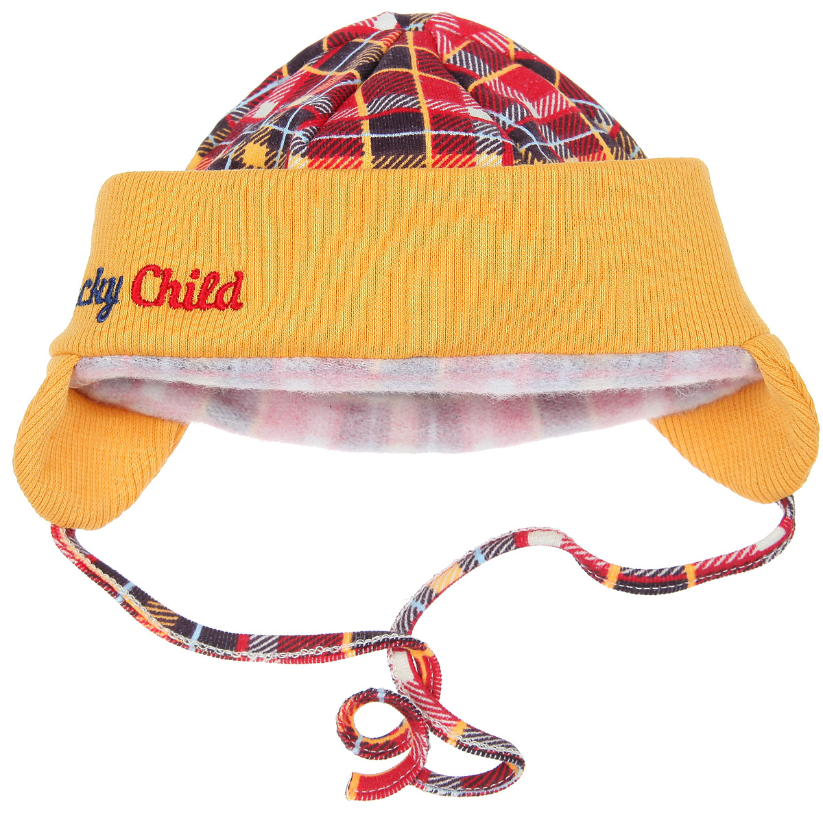 Шапочка для мальчика Lucky Child Мужички, цвет: красный, желтый. 27-91ф. Размер 4727-91ф Шапочка для мальчика Lucky Child Мужички, цвет: красный, желтый. 27-91ф. Размер 4727-91фШапочка для мальчика Lucky Child защищает еще не заросший родничок от ветра и солнца.Изготовленная из натурального хлопка, она необычайно мягкая и легкая, не раздражает нежную кожу ребенка и хорошо вентилируется.Плоские швы не мешают крохе и обеспечивают максимальный комфорт. Шапочка дополнена отворотом контрастного цвета, фиксируется на голове малыша с помощью завязок. Модель оформлена клетчатым принтом и вышивкой в виде логотипа производителя.Уважаемые клиенты! Обращаем ваше внимание на тот факт, что размер изделия, доступный для заказа, равен обхвату головы.