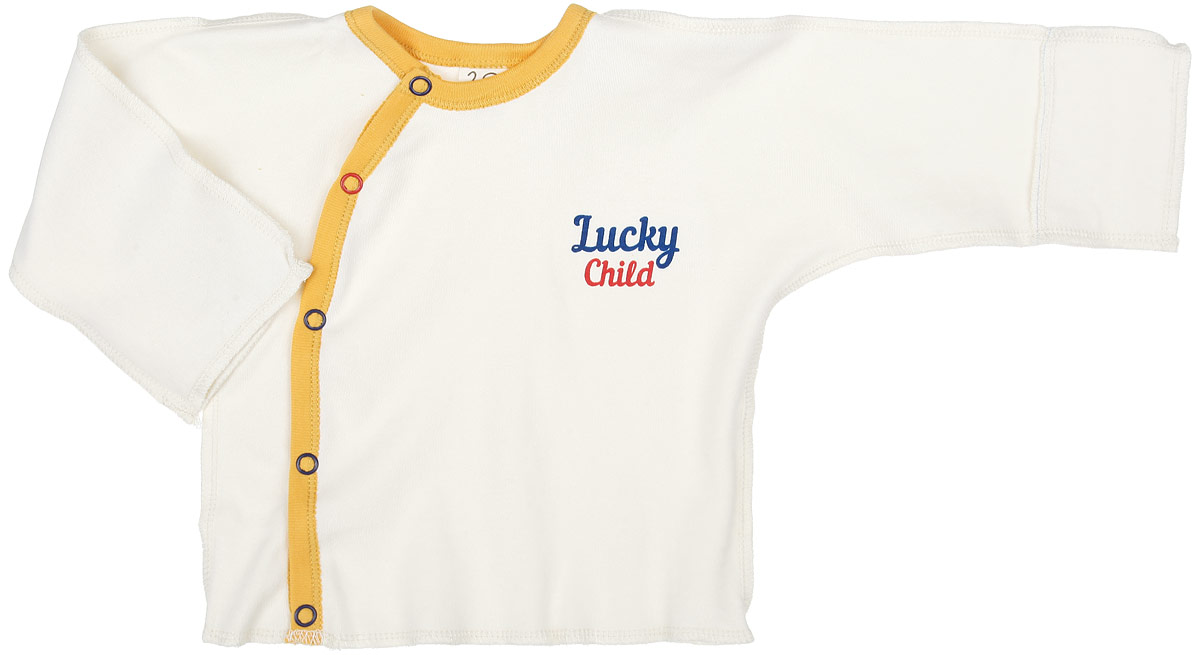 Распашонка для мальчика Lucky Child Мужички, цвет: светло-бежевый. 27-7. Размер 50/56, 0-1 месяц27-7 Распашонка для мальчика Lucky Child Мужички, цвет: светло-бежевый. 27-7. Размер 50/56, 0-1 месяц27-7Распашонка для мальчика Lucky Child Мужички послужит идеальным дополнением к гардеробу вашего крохи. Распашонкаизготовлена из натурального хлопка, благодаря чему она очень мягкая и легкая, не раздражает нежную кожуребенка и хорошо вентилируется. Распашонка с круглым вырезом горловины и длинными рукавами-кимоно выполнена швами наружу. Застегивается модель сбоку на кнопки, что помогает при переодевании малыша. Вырез горловины и планка обработаны контрастной бейкой. Рукава дополнены отворотами, которые можно использовать в качестве рукавичек, и ребенок не поцарапает себя. Распашонка оформлена термоаппликацией в виде названия бренда. Модель полностью соответствует особенностям жизни ребенка в ранний период, не стесняя и не ограничивая его в движениях. В такой распашонке малышу будет уютно и комфортно.