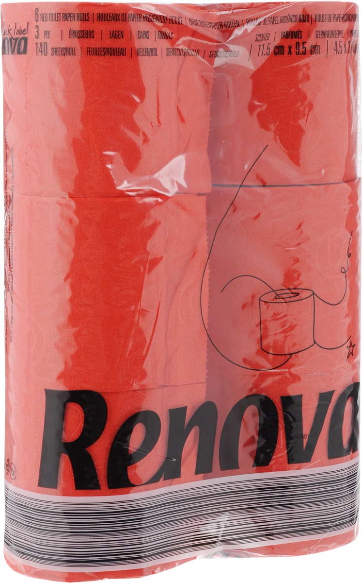 Туалетная бумага Renova Color, трехслойная, ароматизированная, цвет: красный, 6 рулонов10108 Туалетная бумага Renova Color, трехслойная, ароматизированная, цвет: красный, 6 рулонов10108Туалетная бумага Renova Color изготовлена по новейшей технологии из 100% ароматизированной целлюлозы с лосьоном, благодаря чему она имеет тонкий аромат, очень мягкая, нежная, но в тоже время прочная. Перфорация надежно скрепляет слои бумаги. Туалетная бумага Renova Color сочетает в себе простоту и оригинальность. Состав: 100% ароматизированная целлюлоза. Количество листов: 140 шт.Количество слоев: 3.Размер листа: 11,5 х 9,7 см.Количество рулонов: 6 шт.