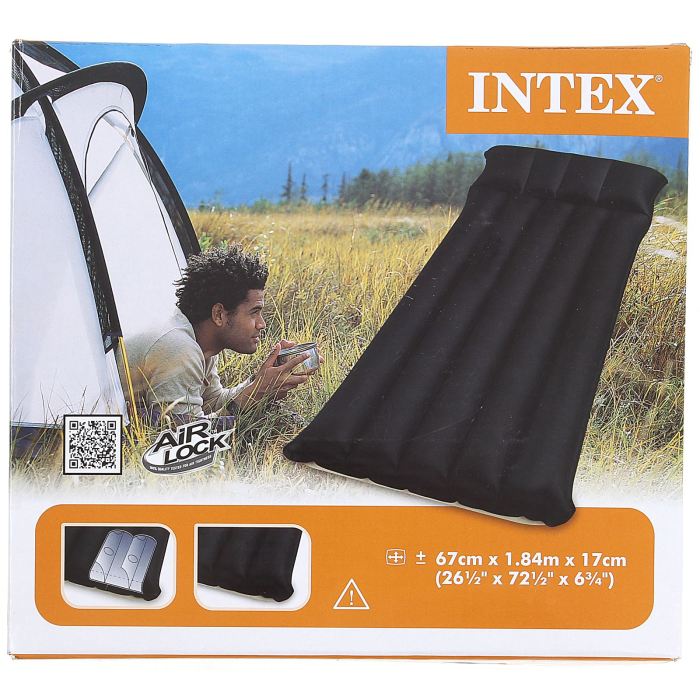 Матрас надувной Intex Camping, цвет: черный, 67 х 184 х 17 см. 68797561619 Матрас надувной Intex Camping, цвет: черный, 67 х 184 х 17 см. 68797561619Матрас надувной Camping – прекрасный выбор для тех, кто не хочет отказываться от комфорта даже в походе. Он превосходно сгладит все неровности поверхности, и позволит вам отлично выспаться на свежем воздухе.Данная модель одноместная, это значит, что вес матраса будет минимальным. Плотный ПВХ и технология производства не допустят прокола от небольших камушков или других механических факторов. Размер матраса: 67 х 184 х 17 см.