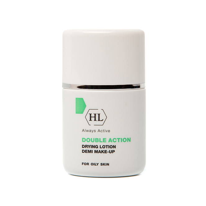 Holy Land Подсушивающий лосьон с тоном Double Action Drying Lotion+Make Up, 30 мл104146 Holy Land Подсушивающий лосьон с тоном Double Action Drying Lotion+Make Up, 30 мл104146Препарат точечного воздействия на воспалительные элементы. Одновременно подсушивает гнойнички и маскирует пятна на коже.Действие:Дезинфицирует и подсушивает инфицированные и вскрытые пустулы и ускоряет процесс их заживления, уменьшает зуд.Способствует заживлению кожных повреждений, стягивает края небольших ран.Активные компоненты: Оксид цинка является абсорбентом и противовоспалительным компонентом, уменьшает активность сальных желез, одновременно смягчает и подсушивает кожу.Камфора природный антисептик, обладает антибактериальным действием, улучшает микроциркуляцию.Сера кератолитическое, антибактериальное и ранозаживляющее вещество. Абсорбирует содержимое воспалительных элементов, подсушивает воспаления. Использовать поверх крема. Способ применения: Нанести препарат локально на воспалительные элементы и поствоспалительные пятна, после высыхания растушевать.