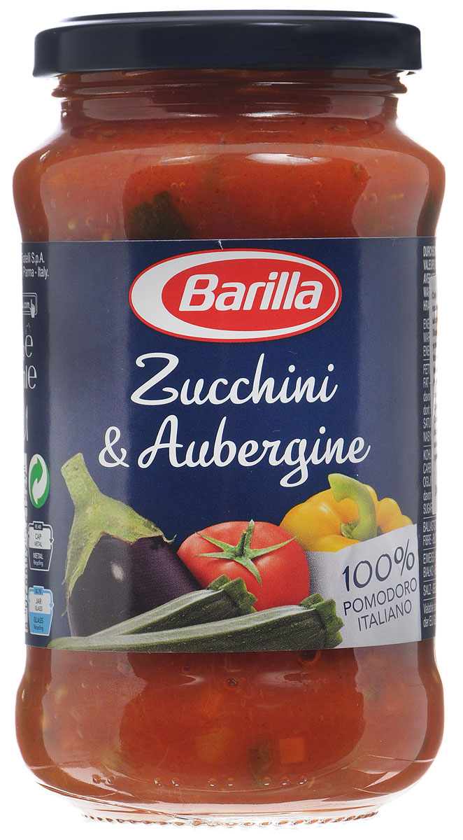 Barilla Sugo Zucchini & Aubergine соус с цуккини и баклажанами, 400 г8076809521529 Barilla Sugo Zucchini & Aubergine соус с цуккини и баклажанами, 400 г8076809521529Густой соус Barilla Zucchini & Aubergine из сладкого перца, баклажан, цуккини, слегка обжаренных вместе с легким соффритто из моркови, сельдерея и лука, и помидор вобрал в себя все оттенки вкуса свежих овощей. Приготовленный согласно традиции без консервантов этот соус поможет вам создать простое и в то же время изысканное блюдо.Чтобы максимально полно прочувствовать яркий солнечный вкус соуса Цуккини и баклажаны, предлагаем вам попробовать его вместе с Пипе Ригате. Их причудливая форма прекрасно раскроет все вкусовые нюансы этого соуса.Можно сразу можно соединить его вместе с отваренной до состояния аль денте пастой, либо, чтобы подчеркнуть вкус и аромат овощей, разогрейте соус на медленном огне или в микроволновой печи.