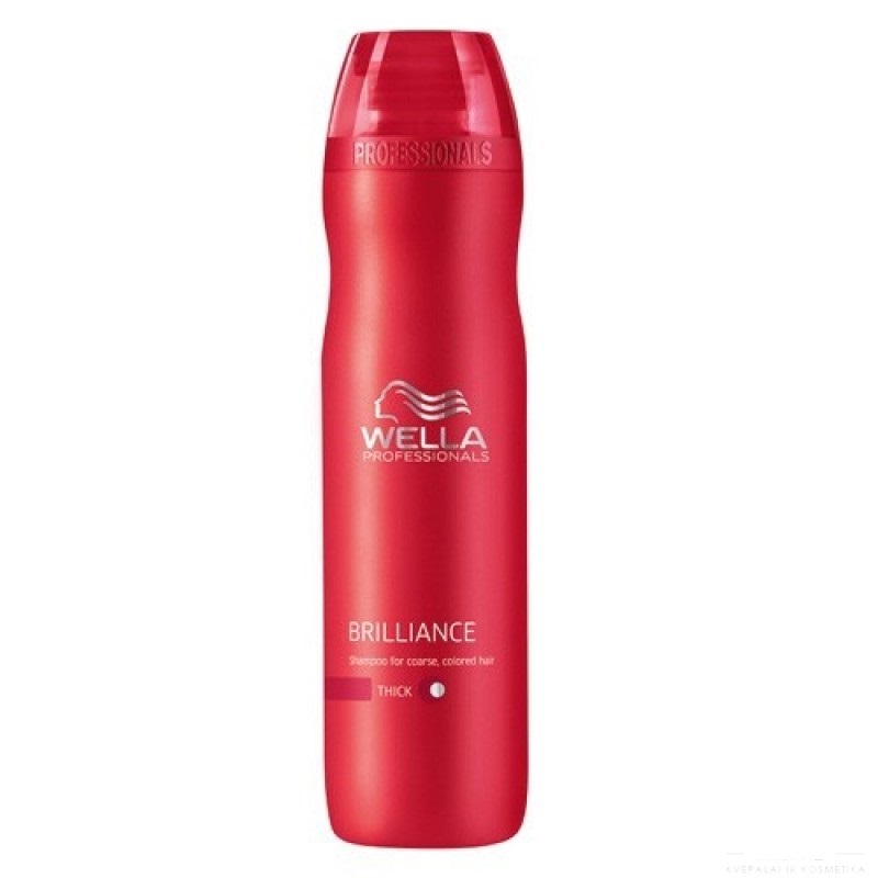 Wella Шампунь Brilliance Line для окрашенных жестких волос, 250 мл115685 Wella Шампунь Brilliance Line для окрашенных жестких волос, 250 мл115685Для придания мягкости и сияющего блеска окрашенным жестким волосам, а также для защиты цвета от вымывания используйте Шампунь Wella линии Brilliance Professionals для окрашенных жестких волос.Средство имеет в своем составе бриллиантовую пыльцу, которая придает волосам мягкость и шелковистость. Благодаря уникальной формуле, надолго сохраняется стойкость цвета. За счет воздушной кремовой текстуры шампунь легко распределяется по волосам, обволакивает и защищает каждый волос, делает их более гладкими и мягкими.Результат использования: шампунь придает вашим локонам мягкость и сияющую яркость цвета, делает их более блестящими и послушными.