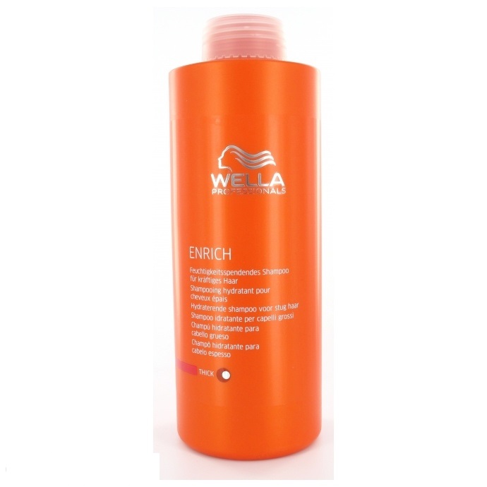 Wella Питательный шампунь Enrich Line для увлажнения жестких волос, 1000 мл118037 Wella Питательный шампунь Enrich Line для увлажнения жестких волос, 1000 мл118037Для увлажнения жестких волос отлично подходит питательный шампунь от Wella. Он, обладая превосходными очищающими свойствами, интенсивно увлажняет волосы, питает их. Средство наполняет волосы силой, делает их здоровыми, упругими. Благодаря использованию этого шампуня, волосы насыщаются питательными элементами, витаминами. Кроме того, препарат обеспечивает вашим локонам надежную защиту от негативного влияния внешней среды.Как результат, даже волосы становятся блестящими и мягкими.В состав средства входят глиоксиловая кислота, эксклюзивная салонная формула, витамин Е, экстракт шелка и пантенол.