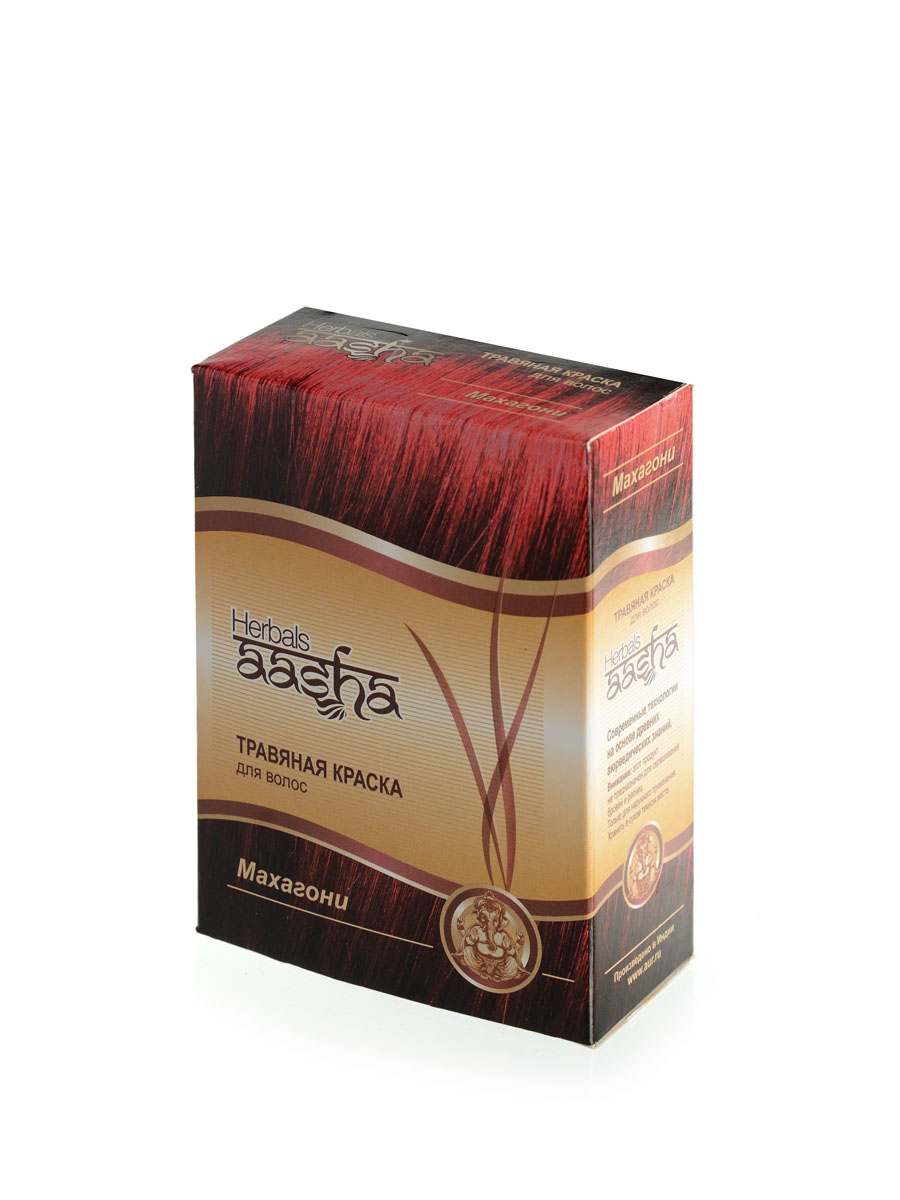 Aasha Herbals Травяная краска для волос Махагони, 6 х 10 г841028002061 Aasha Herbals Травяная краска для волос Махагони, 6 х 10 г841028002061Композиция индийской хны и растительных экстрактов окрашивает волосы в насыщенный черный цвет с красным отливом, делает волосы мягкими и послушными, придает им дополнительный объем и здоровый вид. Защищает волосы, закрашивает седину при степени до 30%.