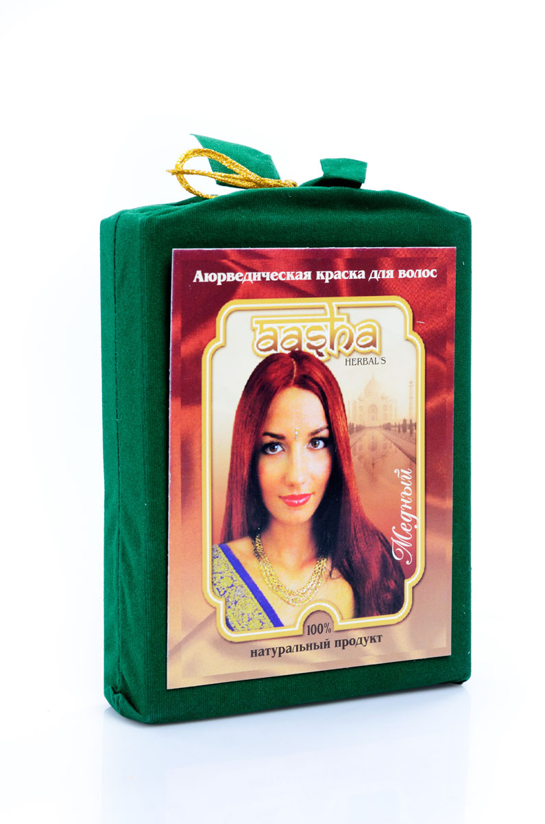 Aasha Herbals Аюрведическая краска для волос Медный, 100 г841028002092 Aasha Herbals Аюрведическая краска для волос Медный, 100 г841028002092Композиция натуральной индийской хны и 24 растений с лечебными свойствами. Краска Медный окрашивает волосы в рыжий цвет с красноватым оттенком. После первого окрашивания цвет сохраняется 2-3 недели. В комплект входят шапочка, перчатки, кисточка, инструкция по применению