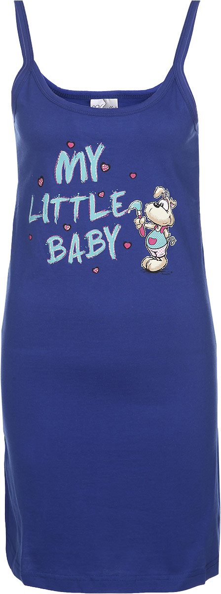 Туника женская домашняя Vienettas Secret My Little Baby, цвет: синий. 71403125 4011. Размер XL (50)71403125 4011 Туника женская домашняя Vienettas Secret My Little Baby, цвет: синий. 71403125 4011. Размер XL (50)71403125 4011Очаровательная домашняя туника VienettaS Secret изготовлена из приятного на ощупь хлопкового материала. Изделие необычайно мягкое, не сковывает движения и позволяет коже дышать. Длинная туника слегка приталенного кроя на тонких бретелях, с круглым вырезом горловины, оформлена принтом с надписью My Little Baby. Классический покрой и приятное цветовое решение - отличный выбор для сна и отдыха на каждый день.Домашняя одежда играет большую роль в гардеробе женщины, ведь каждой женщине хочется даже дома выглядеть привлекательной. Прекрасный вариант домашней одежды эта замечательная туника.