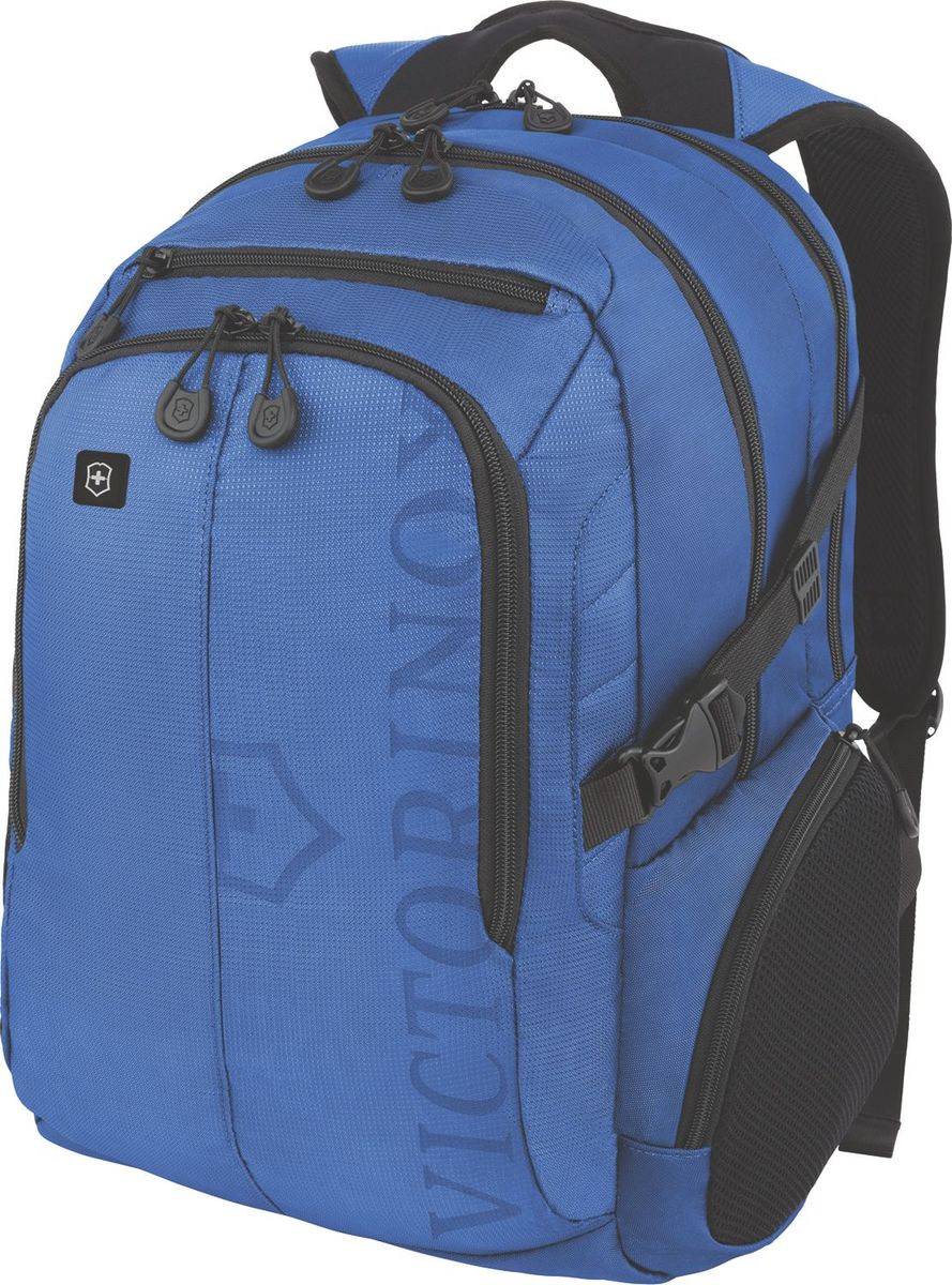 Рюкзак Victorinox VX Sport Pilot 16, цвет: синий. 3110520931105209 Рюкзак Victorinox VX Sport Pilot 16, цвет: синий. 3110520931105209Оригинальный швейцарский армейский нож «Swiss Army» был создан в 1897 году в небольшой деревушке Ибах в Швейцарии.С тех пор продукция,выпускаемая под маркой «Victorinox» с ее узнаваемым логотипом в виде креста на щите,по праву считается эталоном отличного качества,высокой функциональности,инновационных технологий и культового дизайна.Наша преданность принципам в течение последних 130 лет позволила нам создавать продукты,которые являются выдающимися не только по дизайну и качеству,но которые также являются надежными спутниками в больших и маленьких жизненных приключениях.Сегодня мы с гордостью представляем линейку сумок,чемоданов и дорожных аксессуаров,которые наилучшим образом воплощают в себе данные принципы,а также сочетают в себе черты нашего лучшего классического стиля.Коллекция VX Sport сочетает в себе культовый дизайн и прочную конструкцию.Основанные на многогранной функциональности,которая присуща оригинальному швейцарскому ножу,рюкзаки этой коллекции обеспечивают защиту современным технологическим устройствам и многофункцилнальную организацию вещей таким образом,что вы будете готовы к любой ситуации.Коллекция VX Sport обеспечит длительный комфоорт и долговечность.Прототип модели прошел целых 30 основательных и строгих испытаний,в ходе которых проводилась симуляция самых экстремальных сценариев и условий внешней среды,возможных в реальной жизни.Жесткий режим проводимых тестов гарантирует точность,прочность и износоустойчивость,т.е. все признаки высокого качества и эксплуатационных характеристик,которые покупатель ожидает от продукции «Victorinox».Далее каждое изделие проходит тщательный контроль сертифицированным техническим специалистом.В результате мы можем безоговорочно отвечать за качество нашей продукции и гарантировать отсутствие заводского брака в каждом изделии нашего производства в течение всего гарантийного срока.На тот маловероятный случай,если в приобретенном вами изделии возникает дефект функционального характера,на который распространяется гарантийные обязательства производителя,мы располагаем международной сетью Авторизованных центров ремонтного обслуживания.На изделия коллекции VX Sport распространяется международная ограниченная 10-летняя гарантия. Мы хотим,чтобы вы остались довольны приобретенным вами изделием!Ни о чем не беспокойтесь:мы уже обо всем позаботились!ХАРАКТЕРИСТИКИ И СВОЙСТВАМягкое отделение для ноутбука диагональю 16 (41см) с гладкой, устойчивой к механическим повреждениям подкладкой Мягкий карман для портативного электронного устройства диагональю 10 (25 см) с гладкой, устойчивой к механическим повреждениям подкладкойВнешняя организационная секция включает в себя карман на молнии по всей длине, карман для хранения электроники, карман для хранения периферийных устройств, сетчатый карман для документов, удостоверяющих личность, петлю для ручки и карабин для ключейФронтальная сторона включает в себя два внешних кармана на молнии и многофункциональные боковые карманы на молнииМягкие регулируемые плечевые ремни Мягкая задняя стенка с продуваемыми воздушными каналами обеспечивает максимальный комфорт, предотвращая запотевание спиныЗадний рукав для продевания через телескопическую ручку чемоданов позволяет одновременно перемещать два и более предметов багажа