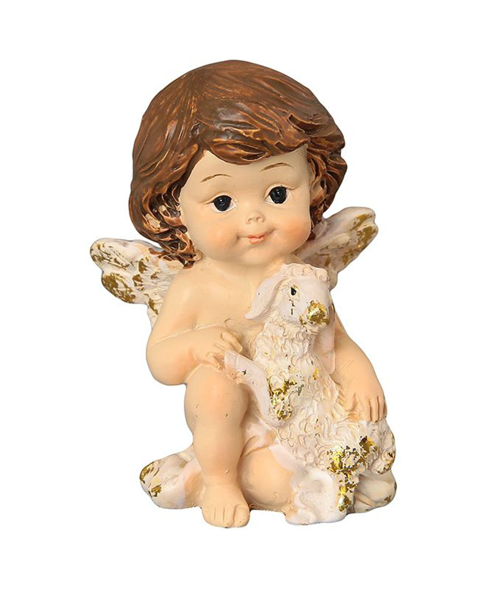 Фигурка декоративная Elan Gallery Ангелочек с золотой овечкой, высота 7,5 см670129 Фигурка декоративная Elan Gallery Ангелочек с золотой овечкой, высота 7,5 см670129Декоративные фигурки - это отличный способ разнообразить внутреннее убранство вашего дома. Декоративная фигурка с изображением ангелочка станет прекрасным сувениром, который вызовет улыбку и поднимет настроение.Фигурка выполнена из полистоуна.