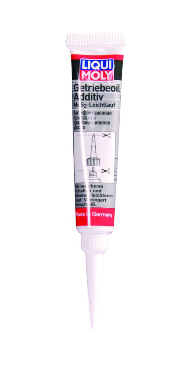 Присадка антифрикционная Liqui Moly Getriebeoil-Additiv, в трансмиссионное масло, 0,02 л1988 Присадка антифрикционная Liqui Moly Getriebeoil-Additiv, в трансмиссионное масло, 0,02 л1988Присадка антифрикционная Liqui Moly Getriebeoil-Additiv, в трансмиссионное масло, 0,02 л., на основе дисульфида молибдена (MoS2), специально предназначена для механических коробок передач и дифференциалов. Значительно снижает износ и температуру в зоне трения. Как следствие, более мягкое переключение передач, коробка работает плавней и тише, меньше нагревается в процессе работы. При добавлении присадки в старые коробки передач и дифференциалы, за счет сглаживания профиля зубьев, значительно улучшается их работа, повышается плавность переключения передач и эффективность работы. Благодаря MoS2 повышается эксплуатационная надежность узла и качество его работы.Используется при каждой замене масла МКПП.- Снижает трение и износ.- Улучшает четкость переключения передач.- Сохраняет стабильность свойств при длительных высоких нагрузках.- Повышает надежность работы трансмиссии.- Снижает шумы при работе трансмиссии.- Повышает плавность переключения передач.- Обеспечивает оптимальную работу трансмиссии.Использование Getriebeoil-Additiv при каждой замене масла позволяет продлить срок эксплуатации МКПП и избежать потенциального дорогостоящего ремонта.Товар сертифицирован.