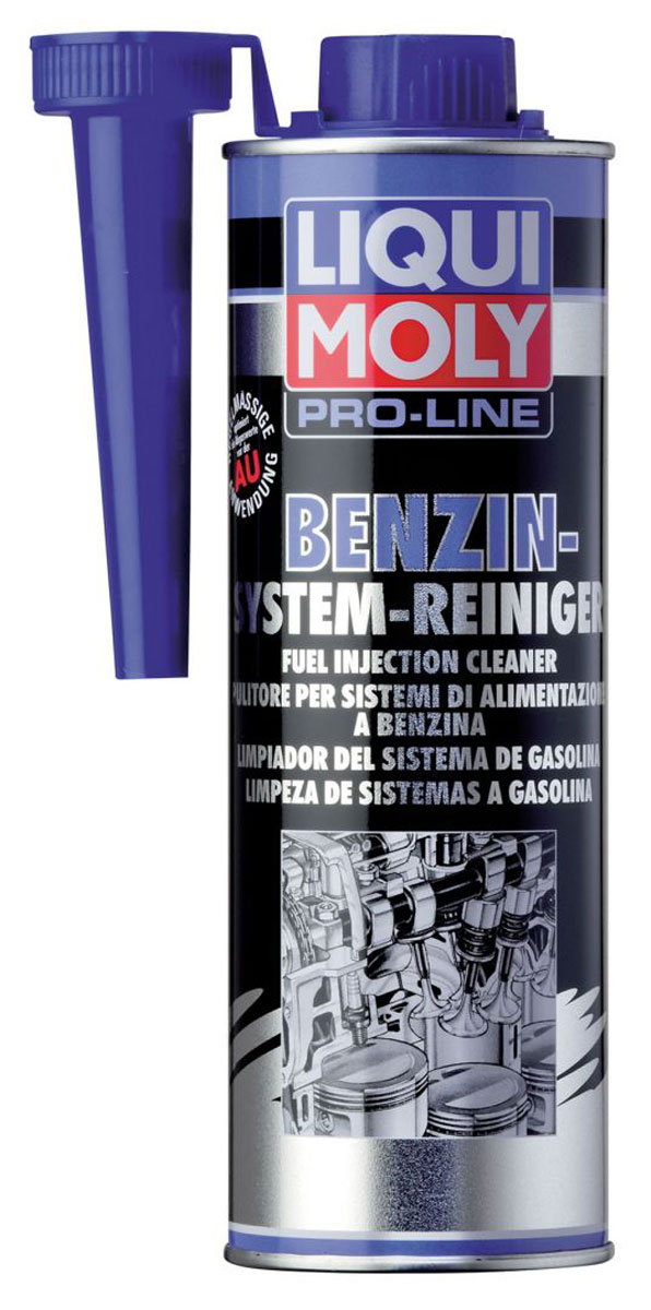 Присадка LiquiMoly Pro-Line Benzin-System-Reiniger, для очистки бензиновых систем впрыска, 0,5 л5153 Присадка LiquiMoly Pro-Line Benzin-System-Reiniger, для очистки бензиновых систем впрыска, 0,5 л5153Высокоэффективное средство для очистки любых систем впрыска бензина, как K-, KE-, L-Jetronic и других идентичных систем. Добавляется в топливный бак после ремонта топливной системы. Также подходит для профилактического использования.