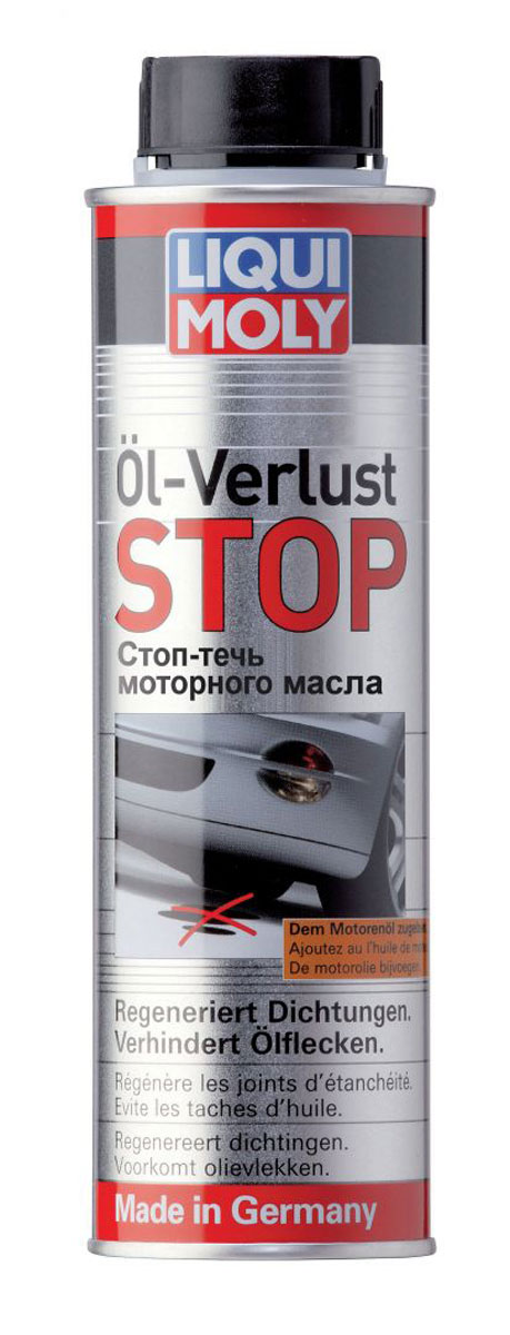 Средство для остановки течи моторного масла Liqui Moly Oil-Verlust-Stop, 0,3 л1995 Средство для остановки течи моторного масла Liqui Moly Oil-Verlust-Stop, 0,3 л1995Средство Liqui Moly Oil-Verlust-Stop останавливает и предотвращает утечку масла из системы. Работает путем восстановления эластичности резиновых и пластиковых прокладок и за счет восстановления высокотемпературной вязкости моторного масла.Присадка восстанавливает эластичность резиновых и пластиковых прокладок, сальников, снижает расход масла на угар на маслосъемных кольцах (за счет стабилизации высокотемпературной вязкости) и на направляющих клапанах (за счет восстановления эластичности маслосъемных колпачков). Предотвращает образование сизого выхлопного дыма. Выравнивает высокотемпературную вязкость масла и снижает шумы при работе двигателя. Способствует восстановлению компрессии.Особенности:Снижает потери масла при неплотностях в ЦПГ и направляющих клапанов.Предотвращает образование сизого дыма из выхлопной трубы.Предотвращает потери масла из-за потери эластичности сальников и уплотнителей.Восстанавливает эластичность пластиковых и резиновых эластомеров - уменьшает шумы при работе двигателя.Предотвращает загрязнение окружающей среды.Товар сертифицирован.