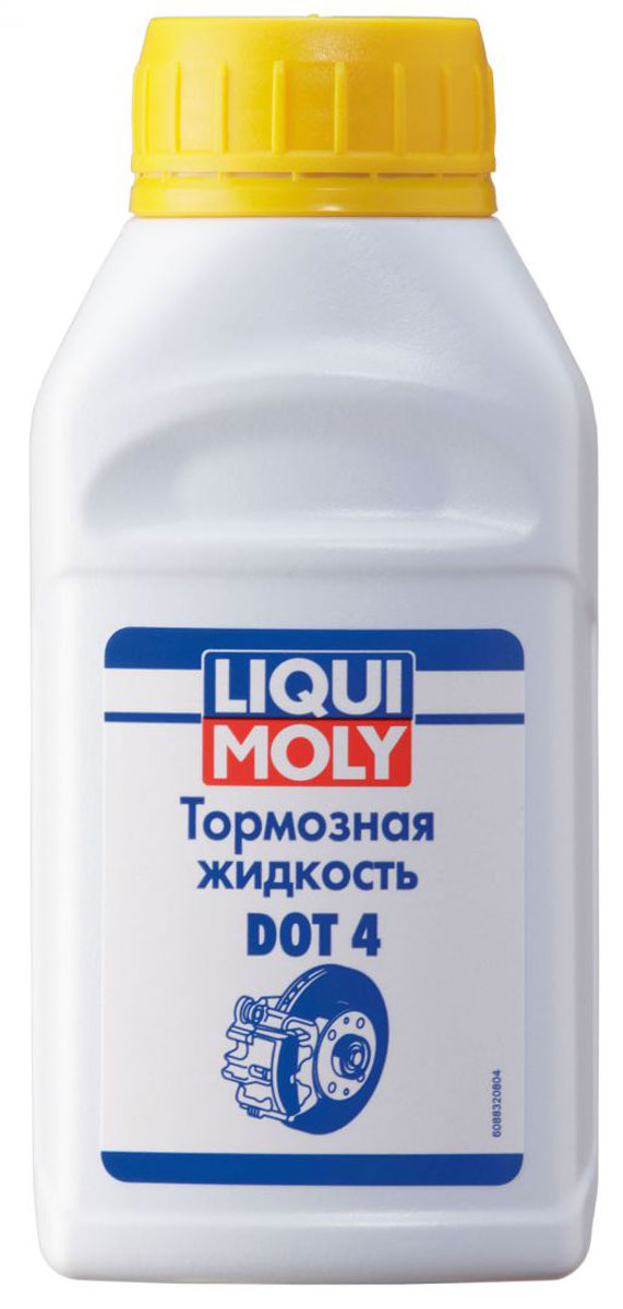 Жидкость тормозная Liqui Moly Bremsenflussigkeit DOT-4, 0,25 л8832 Жидкость тормозная Liqui Moly Bremsenflussigkeit DOT-4, 0,25 л8832Жидкость Liqui Moly Bremsenflussigkeit DOT-4 применяется для использования в гидравлических системах тормозов и сцепления автомобилей, требующих синтетическую тормозную жидкость данного класса. Является полноценной заменой тормозной жидкости класса DOT-3. Содержит ингибиторы коррозии и антиоксиданты. Обеспечивает прокачку по тормозной системе, быстродействие антиблокировочных тормозных систем и систем стабилизации движения. Имеет стандартный срок службы.Особенности:Высокая температура кипения.Превосходная защита от образования паровых пробок.Отличная стабильность при низких температурах.Превосходные вязкостно-температурные свойства.Превосходная совместимость с эластомерами.Способствует очень хорошей смазке всех подвижных частей контура тормозного привода.Очень высокая термическая стабильность.Смешивается и сочетается с высококачественными синтетическими тормозными жидкостями.Товар сертифицирован.