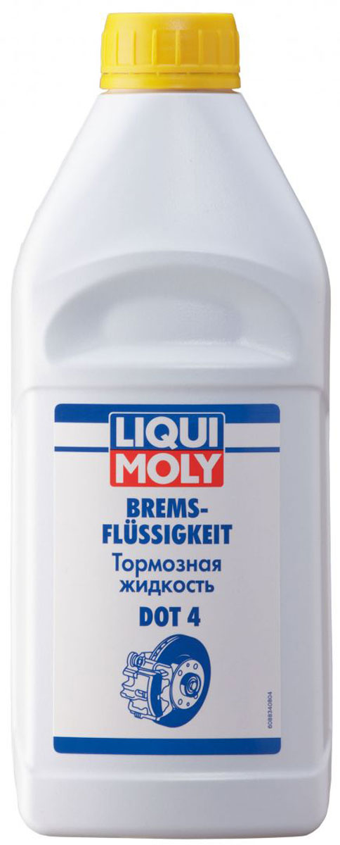 Жидкость тормозная Liqui Moly Bremsenflussigkeit DOT-4, 1 л8834 Жидкость тормозная Liqui Moly Bremsenflussigkeit DOT-4, 1 л8834Жидкость Liqui Moly Bremsenflussigkeit DOT-4 применяется для использования в гидравлических системах тормозов и сцепления автомобилей, требующих синтетическую тормозную жидкость данного класса. Является полноценной заменой тормозной жидкости класса DOT-3. Содержит ингибиторы коррозии и антиоксиданты. Обеспечивает прокачку по тормозной системе, быстродействие антиблокировочных тормозных систем и систем стабилизации движения. Имеет стандартный срок службы.Особенности:Высокая температура кипения.Превосходная защита от образования паровых пробок.Отличная стабильность при низких температурах.Превосходные вязкостно-температурные свойства.Превосходная совместимость с эластомерами.Способствует очень хорошей смазке всех подвижных частей контура тормозного привода.Очень высокая термическая стабильность.Смешивается и сочетается с высококачественными синтетическими тормозными жидкостями.Товар сертифицирован.
