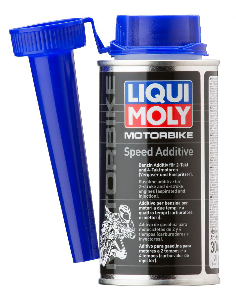Присадка Liqui Moly Motorbike Speed Additive, ускоряющая, 150 мл3040 Присадка Liqui Moly Motorbike Speed Additive, ускоряющая, 150 мл3040Присадка Liqui Moly Motorbike Speed Additive добавляется в бензин, модифицирует процесс сгорания топлива, делает сгорание более полным при режимах частичной нагрузки, что улучшает разгонную динамику мотоциклов.Особенности:Прирост производительности двигателяУлучшает сгорание топлива и разгон мотоцикла.Защищает топливо от старения и окисления.Удаляет отложения в топливной системе и в камерах сгорания.Защищает от коррозии.Позволяет начать сезонную эксплуатацию техники на бензине, залитом при постановке на консервацию.База: комбинация присадок в жидкости-носителе.Товар сертифицирован.