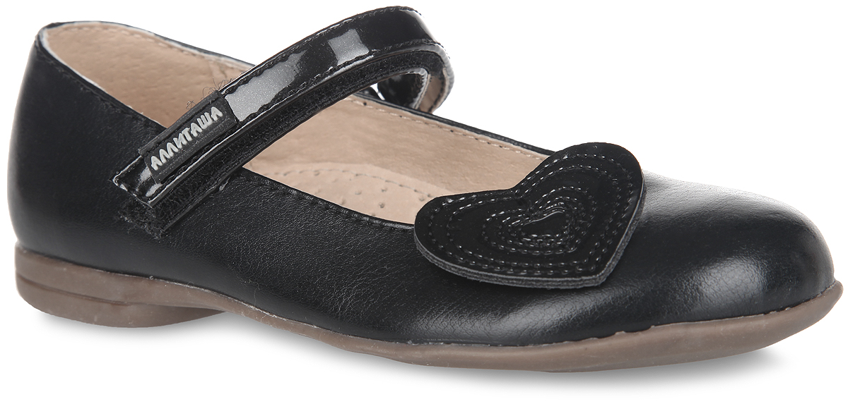 Туфли для девочки Аллигаша, цвет: черный. 11-100. Размер 27