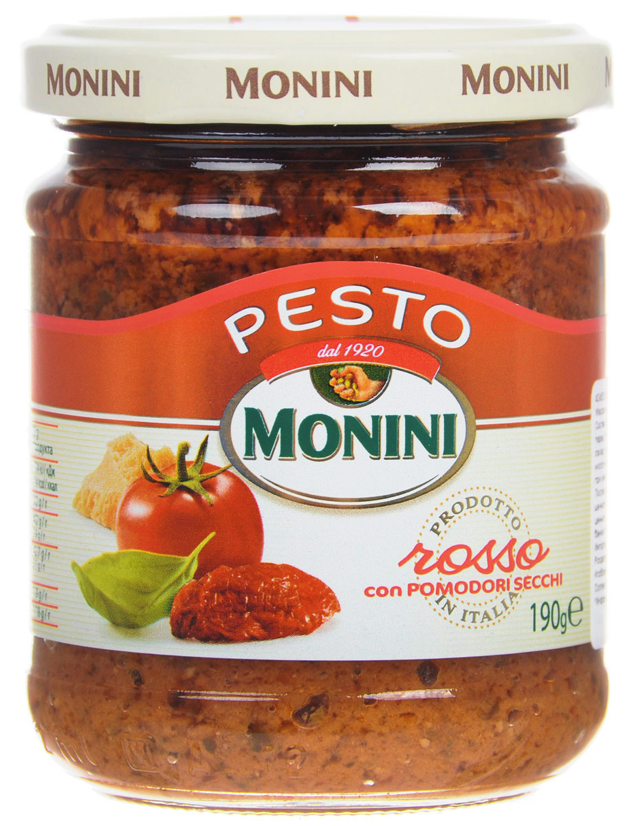 Monini Pesto Rosso соус песто томатный, 190 г sacla pesto genovese tofu bio с тофу песто соус по генуэзски био 190 г