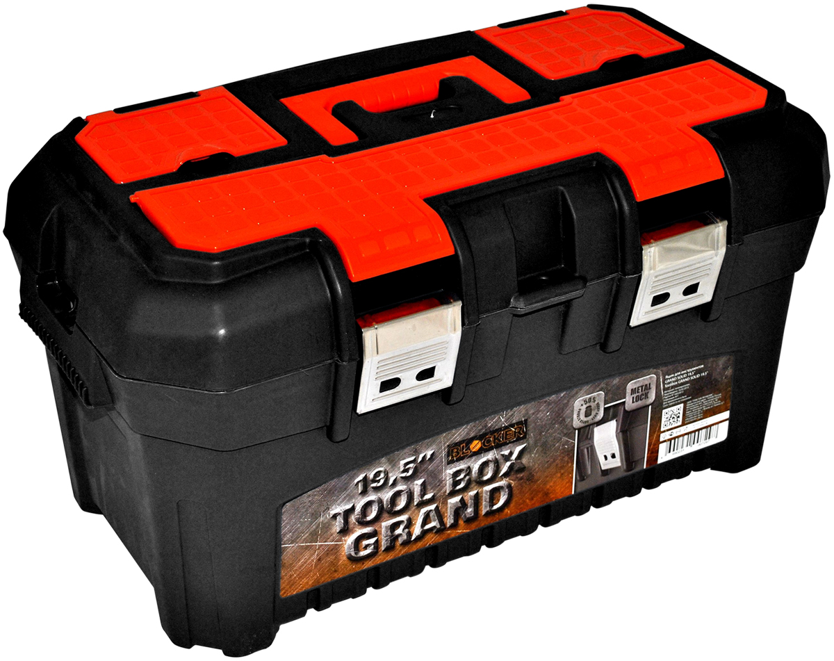 Ящик для инструментов Blocker Grand Solid, цвет: черный, оранжевый, 490 х 290 х 270 ммBR3934ЧРОР Ящик для инструментов Blocker Grand Solid, цвет: черный, оранжевый, 490 х 290 х 270 ммBR3934ЧРОРСовременный, высокотехнологичный, надежный и стильный ящик Blocker Grand Solid предназначен для хранения и переноски инструментов. Ящик оснащен двумя стальными замками уникальной конструкции. Встроенные органайзеры на крышке подходят для хранения и переноски скобяных изделий, а также небольших ключей и отверток. По бокам ящика есть отверстия для плечевого ремня.