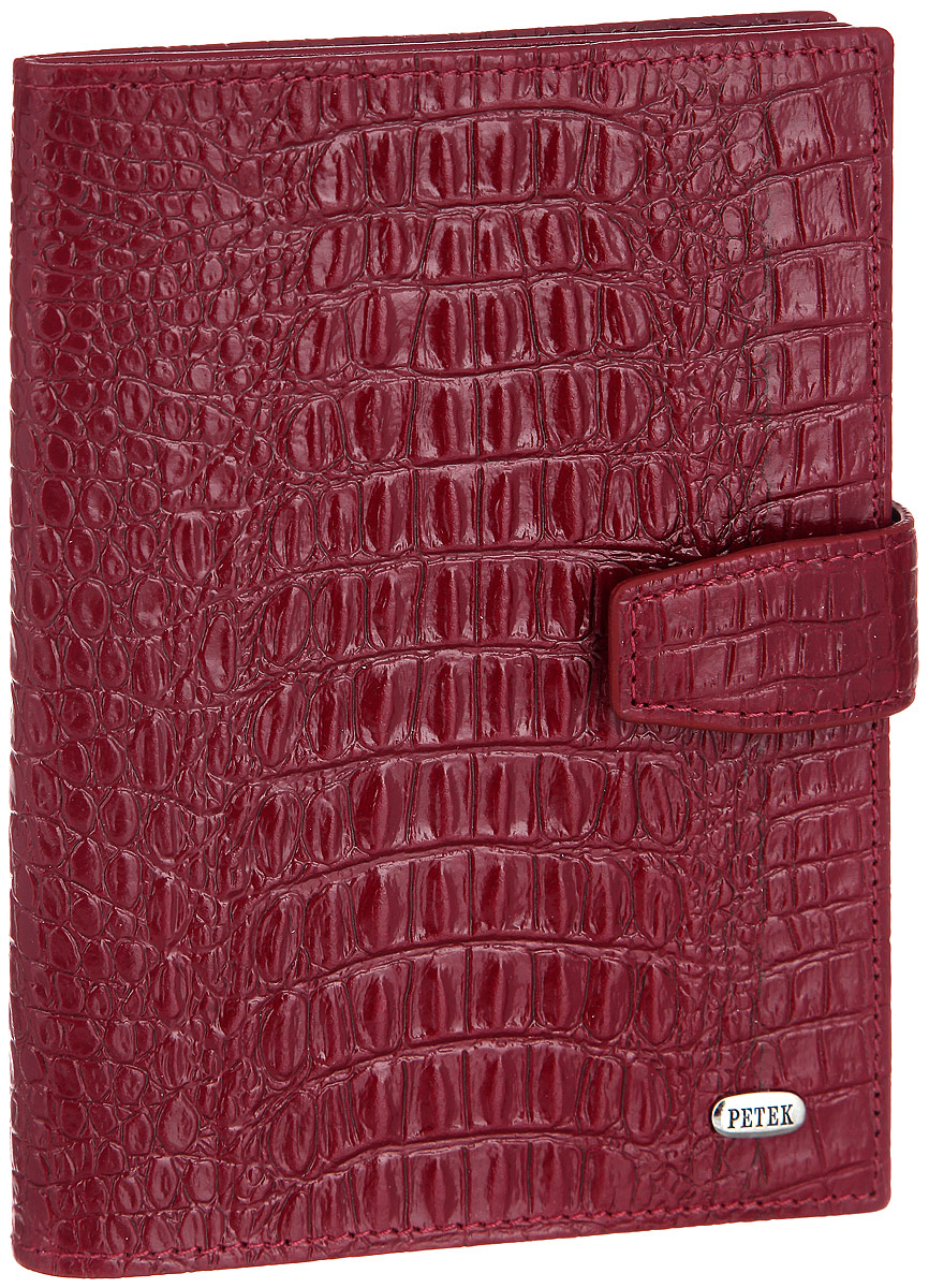 Обложка для паспорта и автодокументов Petek 1855, цвет: темно-красный. 596.067.10