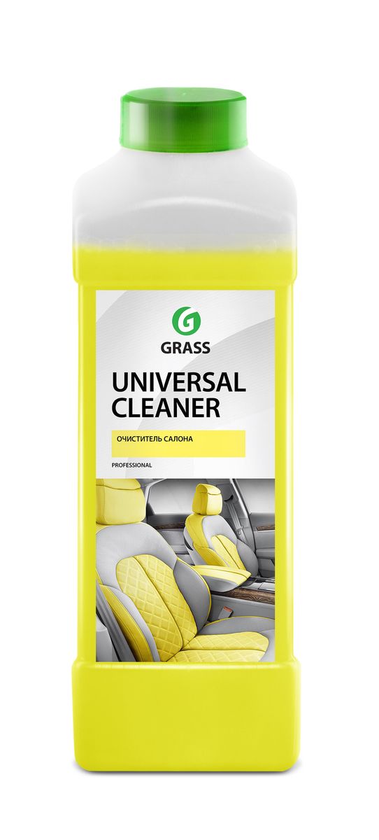 Очиститель салона Grass Universal Cleaner, 1 л112100 Очиститель салона Grass Universal Cleaner, 1 л112100Очиститель Grass Universal Cleaner имеет универсальный моющий состав для очистки салона автомобиля от любых загрязнений. Подходит для чистки любых видов ткани, искусственной кожи, пластика. Разводится с водой из расчета 50-100 г/л.Товар сертифицирован.