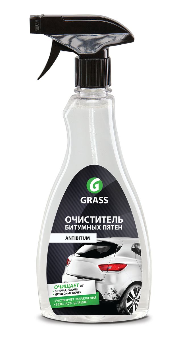 Очиститель битумных пятен Grass Antibitum, 500 млK100 Очиститель битумных пятен Grass Antibitum, 500 млK100Очиститель битумных пятен Grass Antibitum предназначен для удаления нефтепродуктов, смол, битумных пятен, следов резины и других дорожно-нефтяных загрязнений, а также пятен жира, чернил, граффити, маркера, остатков жевательной резинки с различных поверхностей. Не смешивать с водой. Товар сертифицирован.