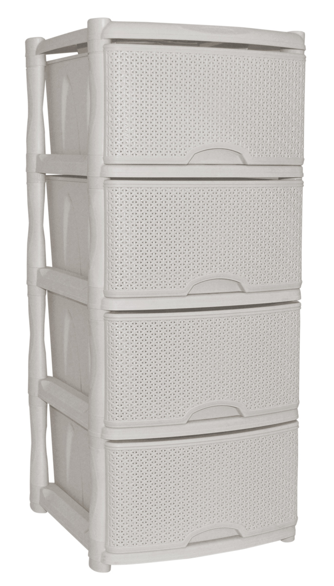 Комод BranQ Natural Style, цвет: айвори, 4 секции. BQ3773АЙВBQ3773АЙВ Комод BranQ Natural Style, цвет: айвори, 4 секции. BQ3773АЙВBQ3773АЙВКомод BranQ Natural Style изготовлен из высококачественного пластика. Ящики оформлены уникальным дизайном под ротанг. Комод предназначен для хранения различных вещей и состоит из четырех вместительных выдвижных секций. Такой оригинальный комод надежно защитит вещи от загрязнений, пыли и моли, а также позволит вам хранить их компактно и с удобством. Стильный дизайн комода дополнит интерьер комнаты.