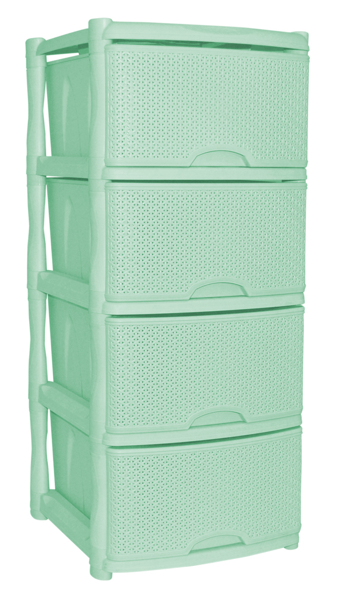 Комод BranQ Natural Style, цвет: фисташковый, 4 секции. BQ3773ФСТBQ3773ФСТ Комод BranQ Natural Style, цвет: фисташковый, 4 секции. BQ3773ФСТBQ3773ФСТКомод BranQ Natural Style изготовлен из высококачественного пластика. Ящики оформлены уникальным дизайном под ротанг. Комод предназначен для хранения различных вещей и состоит из четырех вместительных выдвижных секций. Такой оригинальный комод надежно защитит вещи от загрязнений, пыли и моли, а также позволит вам хранить их компактно и с удобством. Стильный дизайн комода дополнит интерьер комнаты.