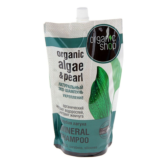 Organic Shop Шампунь для волос Голубая Лагуна, 500 мл0861-14141 Organic Shop Шампунь для волос Голубая Лагуна, 500 мл0861-14141Organic Shop Шампунь для волос Голубая Лагуна Дой-пак 500мл. Экстракт ламинарии увлажняет и питает волосы, защищая от воздействия окружающей среды. Экстракт жемчуга укрепляет корни волос, уплотняет структуру.