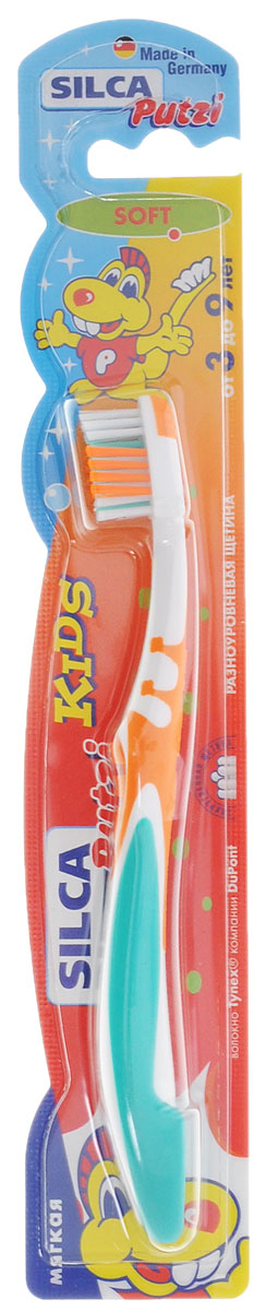 Silca Putzi Зубная щетка Kids от 3 до 9 лет цвет оранжевый зеленый