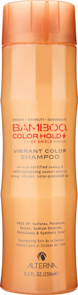Alterna Шампунь для ухода за цветом Bamboo Color Care UV+ Vibrant Color Shampoo - 250 мл47010 Alterna Шампунь для ухода за цветом Bamboo Color Care UV+ Vibrant Color Shampoo - 250 мл47010Нежно очищает, питает и увлажняет волосы, закладывая основной фундамент для сильных и здоровых волос. Обеспечивает волосам защиту от ультрафиолетовых лучей спектра UVA/UVB. Предотвращает вымывание цвета в процессе ухода за волосами и сохраняет насыщенность оттенка. Обладает наивысшей степенью по защите окрашенных волос. Повышает эластичность волос и придает оттенку окрашенных волос яркость и многомерное сияние. Содержит устойчивые фильтры, которые защищают волосы от окислительного повреждения. Масло семян дыни Калахари обеспечивает наивысшую защиту цвета волос, не утяжеляя волосы. Color care UV Vibrant Color Shampoo бережно ухаживает за окрашенными волосами, уберегает их от вредного воздействия ультрафиолетовых лучей, повышает эластичность волос и придает им ослепительный блеск.Результат: Шампунь глубоко питает окрашенные волосы и придает оттенку многомерный блеск и очаровательное сияние.