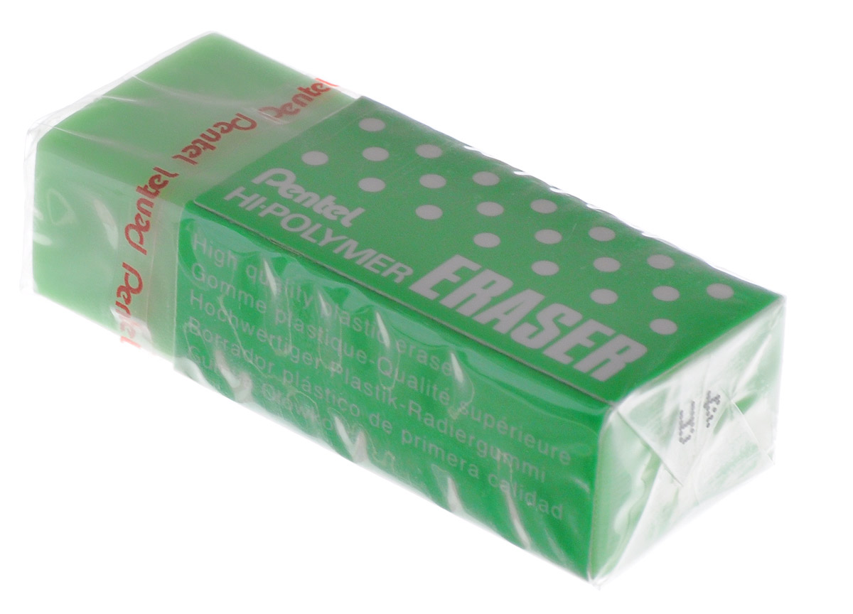 Pentel Ластик Eraser цвет зеленыйPZEH-05CM_зел Pentel Ластик Eraser цвет зеленыйPZEH-05CM_зелВысокополимерный ластик Pentel Eraser обеспечивает мягкое и легкое стирание. Он стирает не за счет трения, как обычные каучуковые ластики, а за счет присутствия в составе микрокапсул специального растворяющего вещества. Не повреждают бумагу даже при многократном стирании.