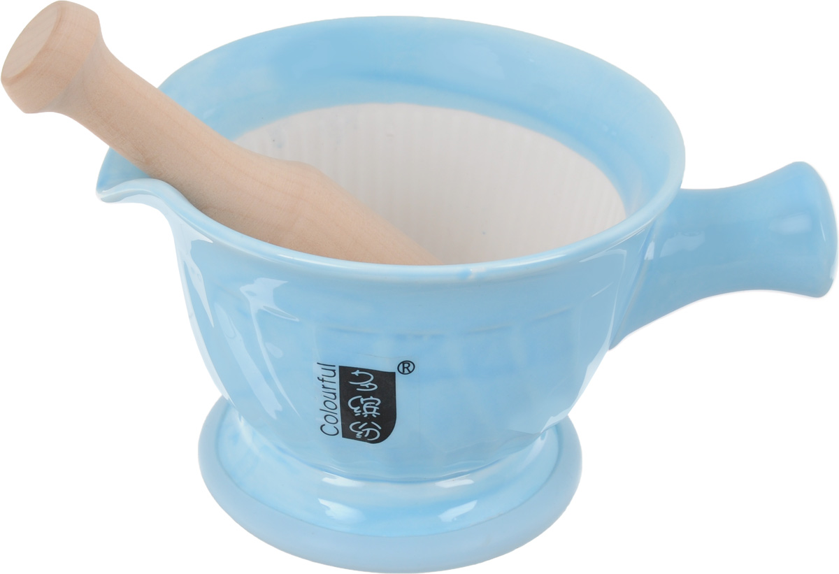 Ступка с пестиком Empire of Dishes, цвет: голубойIM99-5227 Ступка с пестиком Empire of Dishes, цвет: голубойIM99-5227Ступка с пестиком Empire of Dishes, выполненные из высококачественной керамики и дерева, украсят современныйинтерьер и добавят изысканный штрих вашему кухонному пространству. Изделия предназначены дляизмельчения различных специй и трав, орехов, чеснока, каперсов и многого другого. Дно ступки оснащено силиконовой вставкой. Для эффективного измельчения рабочая часть изделий шероховатая. С таким набором вы слегкостью добьетесь необходимой вам консистенции продукта.Не рекомендуется использовать в микроволновой печи и мыть в посудомоечной машине. Размер ступки (по верхнему краю): 14,5 см х 13 см.Диаметр дна ступки: 9,5 см.Глубина ступки: 8 см.Высота ступки: 10 см.Длина пестика: 15 см.Диаметр рабочей поверхности пестика: 7 х 3 см.