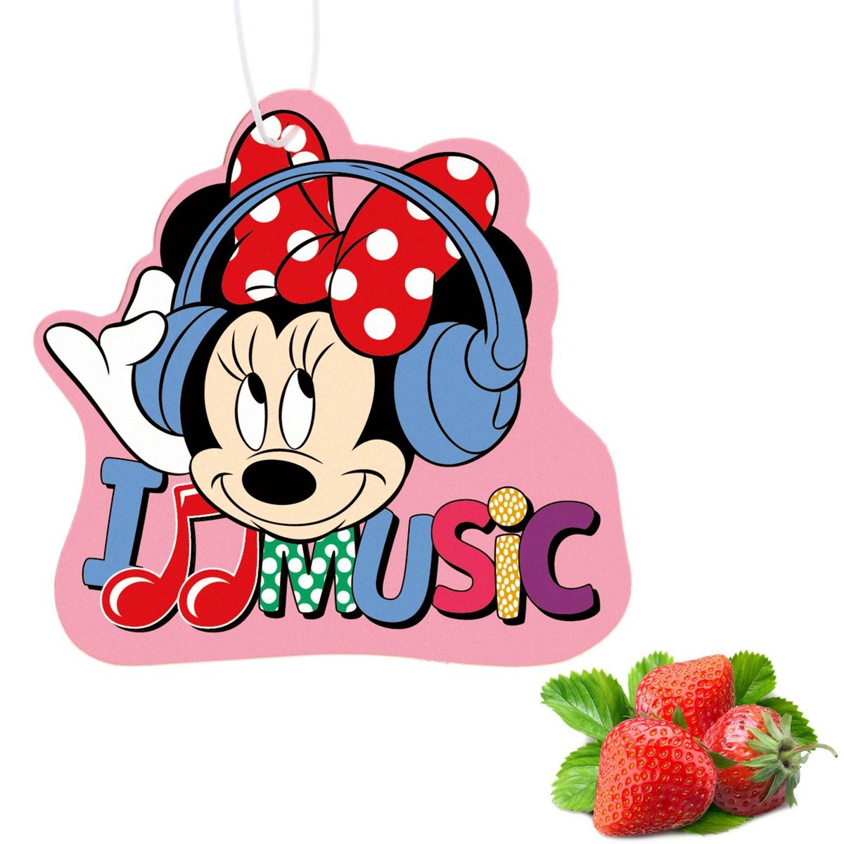 Ароматизатор подвесной в авто Disney Минни Маус. I love music, 7,5 х 7 см1198311 Ароматизатор подвесной в авто Disney Минни Маус. I love music, 7,5 х 7 см1198311Яркость в серые городские будни и скучную езду по пробкам добавит ароматизатор в авто. В нем сочетаются эксклюзивный дизайн и приятный аромат. Повесьте его на зеркало, и любимые герои уничтожат неприятные запахи.Если у вас нет автомобиля — не беда! Повесьте ароматизатор дома или на работе и наслаждайтесь чудесным благоуханием.