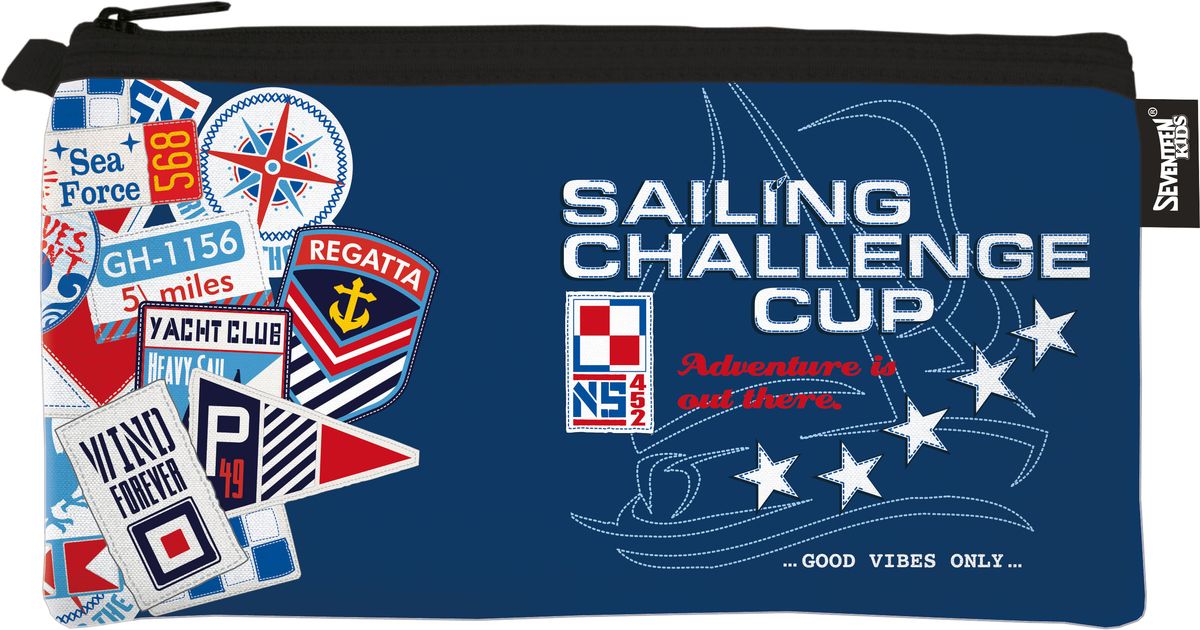 Seventeen Пенал Sailing Challenge CupSKDB-UT6-049N Seventeen Пенал Sailing Challenge CupSKDB-UT6-049NПенал Seventeen Sailing Challenge Cup выполнен из мягкого неопрена и закрывается на застежку-молнию. Состоит из одного вместительного отделения, в котором без труда поместятся канцелярские принадлежности. Пенал оформлен изображением вымпелов и значков, посвященных Парусному Кубку. Этот удобный пенал станет не только практичным, но и стильным школьным аксессуаром.