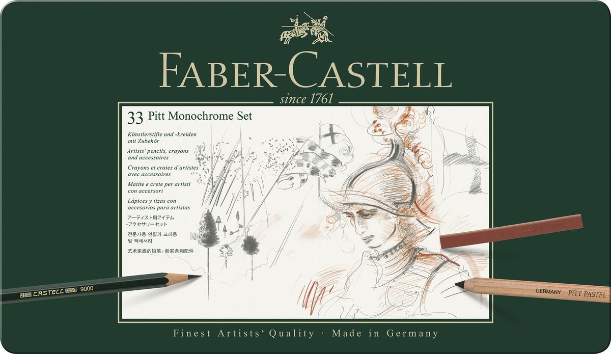 Faber-Castell Художественный набор Pitt Monochrome и Pitt Pastel 33 предмета