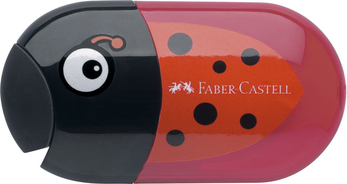 Faber-Castell Точилка с контейнером и ластиком Божья коровка