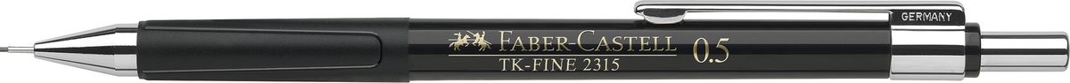 Faber-Castell Карандаш механический TK-Fine цвет корпуса черный 231599231599 Faber-Castell Карандаш механический TK-Fine цвет корпуса черный 231599231599Механический карандаш Faber-Castell TK-Fine идеален для письма и черчения.Корпус карандаша круглой формы выполнен из высококачественного пластика. Убирающийся внутрь кончик обеспечивает безопасное ношение карандаша в кармане.Отличительная особенность - качественный ластик и 3 запасных грифеля HB.Мягкое комфортное письмо и тонкие линии при написании принесут вам максимум удовольствия. Порадуйте друзей и знакомых, оказав им столь стильный знак внимания.