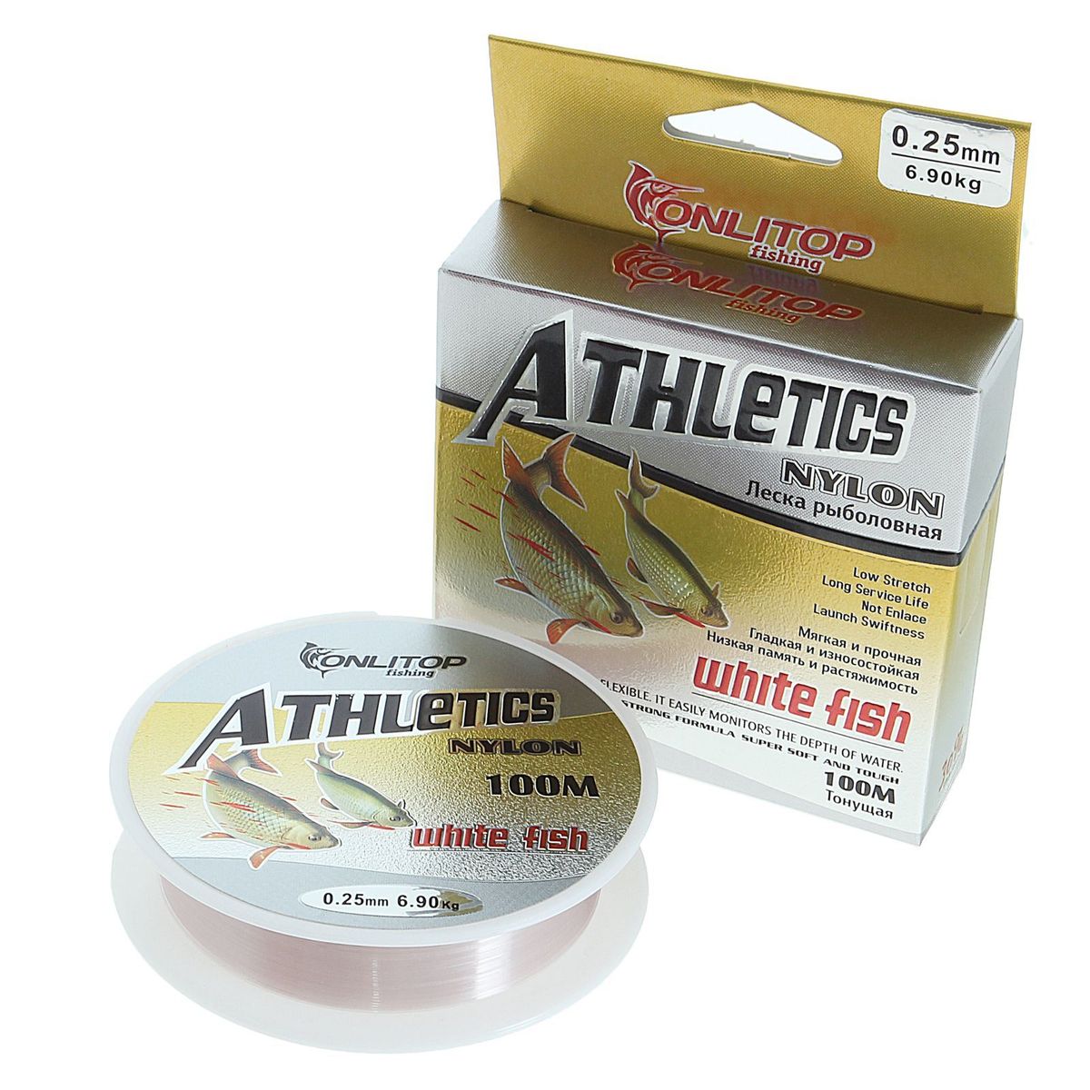 Леска Onlitop White Fish, цвет: белый, 100 м, 0,25 мм, 6,9 кг1232712 Леска Onlitop White Fish, цвет: белый, 100 м, 0,25 мм, 6,9 кг1232712Универсальная леска обладает устойчивостью к абразивному истиранию, очень мягкая и прочная. К основным преимуществам следует отметить: повышенную износостойкость, низкий коэффициент растяжения и скользкую поверхность.