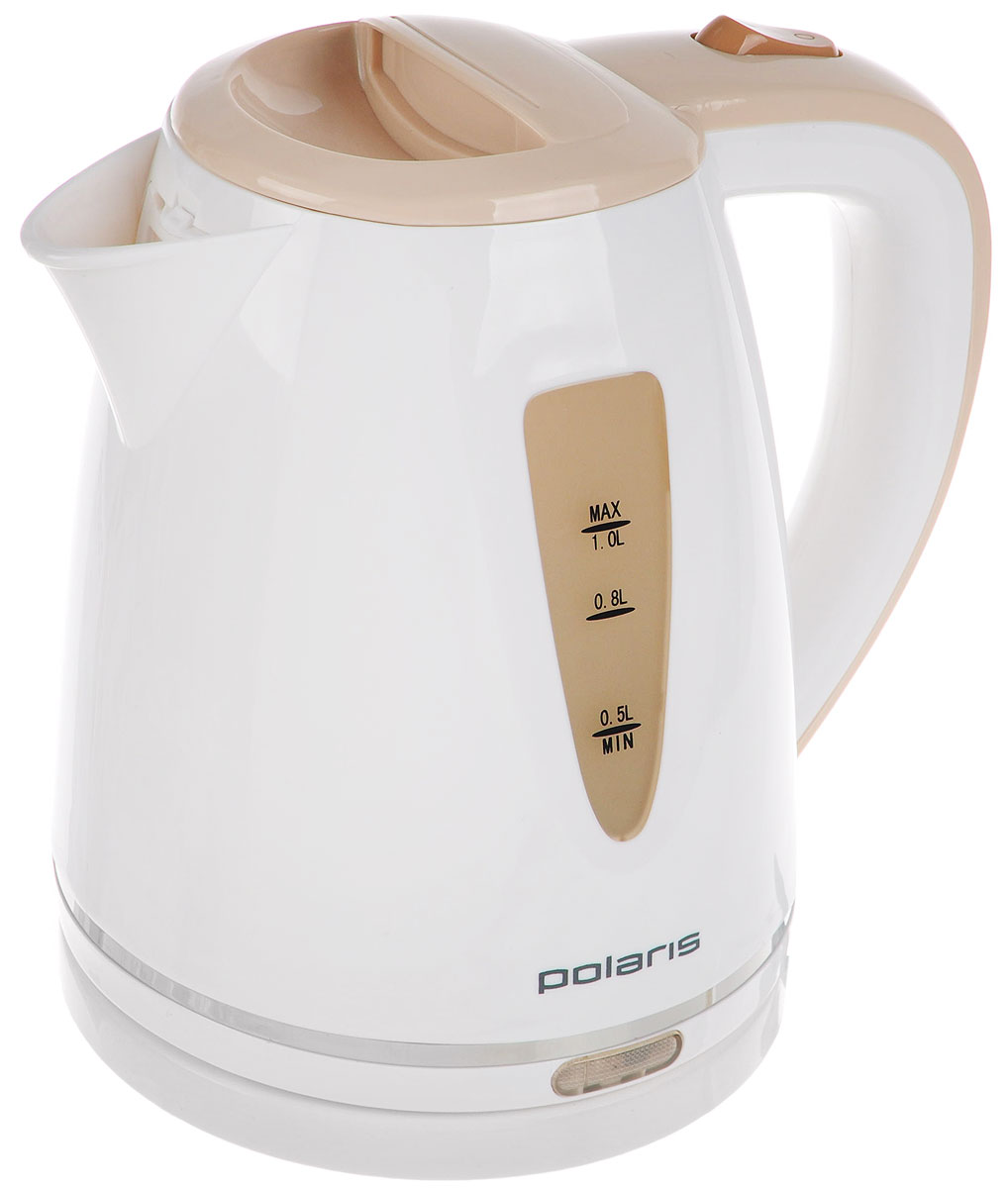 Polaris PWK 1038C, White Beige электрический чайникPWK 1038C Polaris PWK 1038C, White Beige электрический чайникPWK 1038CPolaris PWK 1038C - компактный и недорогой электрический чайник, выполненный из качественного пластика. Он устанавливается на подставку-базу с электро-разъёмом и может вращаться на ней на 360°, что удобно при его эксплуатации. Чайник оснащен индикаторной лампочкой, двусторонней шкалой уровня воды, и функцией автоматического выключения при закипании и снятии с подставки. А функция защиты от перегрева делает его абсолютно безопасным в быту. Съемный фильтр позволит без труда промыть его от накипи.